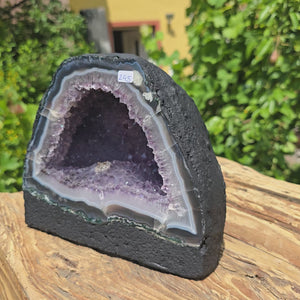 Amethyst Druse – Geode - 16x19x13cm und 4,4kg – Steinwelten OG - Nr. 245, unique purple geode for stylish interiors and meditation.