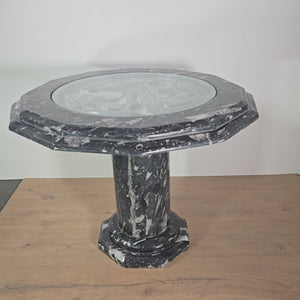 Tavolino da caffè con Orthoceras e Ammoniti - Fossili in pietra naturale - N.1