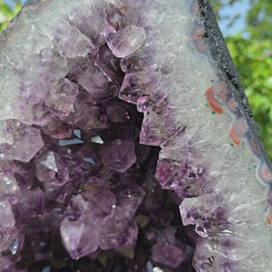Amethyst Druse – Geode - 50x35x20cm und 37,6kg – Steinwelten OG - Nr. 99 showcasing unique crystal formations.