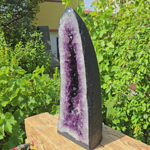 Amethyst Druse – Geode - 68x26x21cm und 39kg – Steinwelten OG - Nr. 136, unique decorative piece