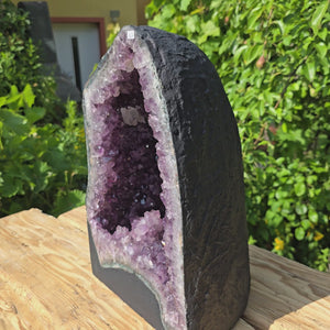 Amethyst Druse – Geode - 38x35x21cm und 21,2kg – Steinwelten OG - Nr. 167, einzigartiger Wohnbereich Akzent