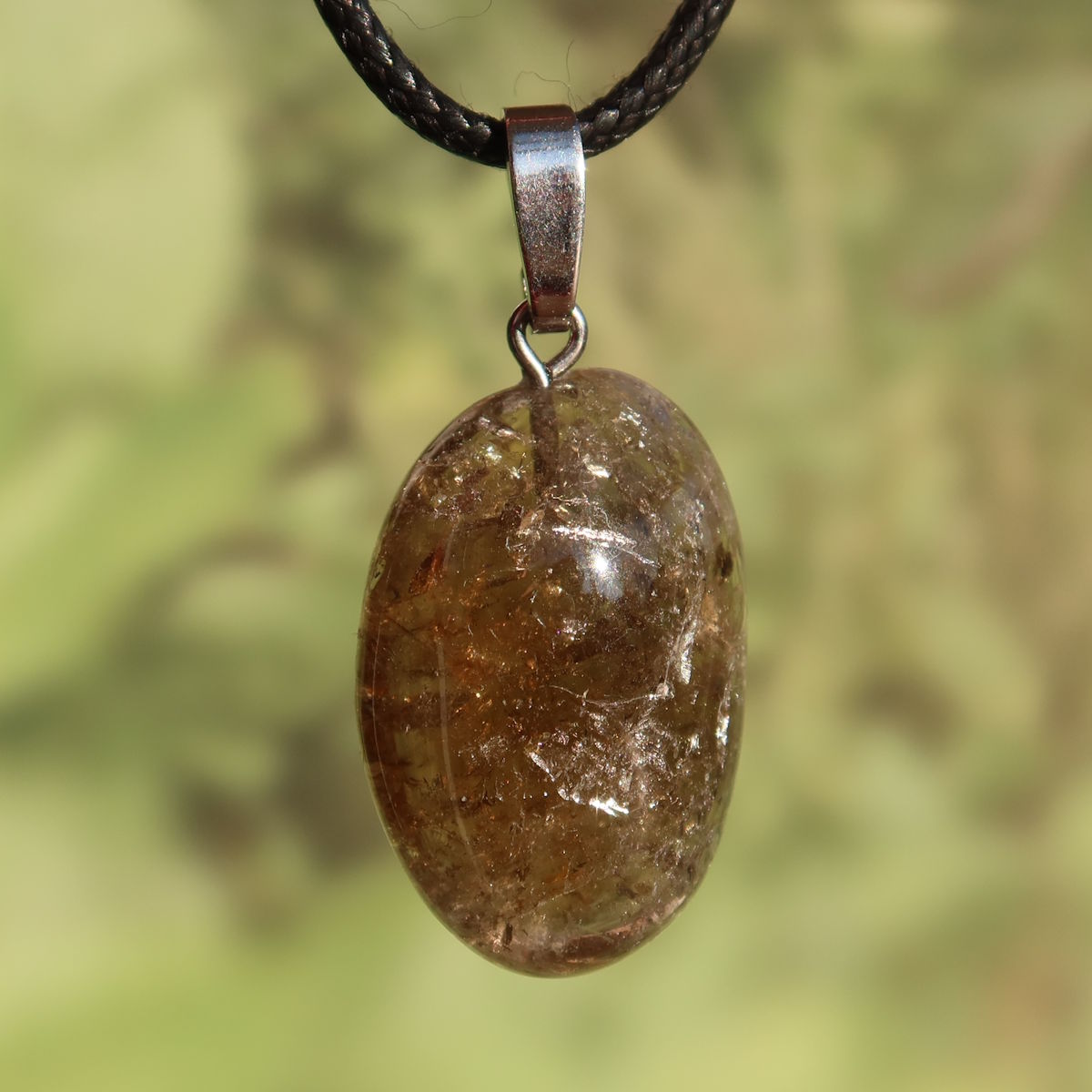 Rauchquarz Anhänger - Anti Stress Stein - Nr. 3, einzigartiger, natürlicher Steinanhänger mit warmen Braunönen.
