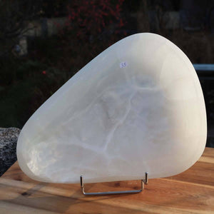 Selenit Schale XL - 28x21cm - Dekorative Ladeschale für Reinigung & Neuladen von Kristallen Nr.35 in natürlicher Umgebung