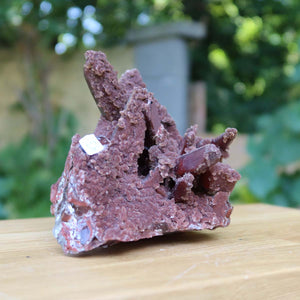 Seltene Hämatit Quarz Bergkristall Stufe (Eisenquarz) 11x11x11cm Marokko Nr. 43
