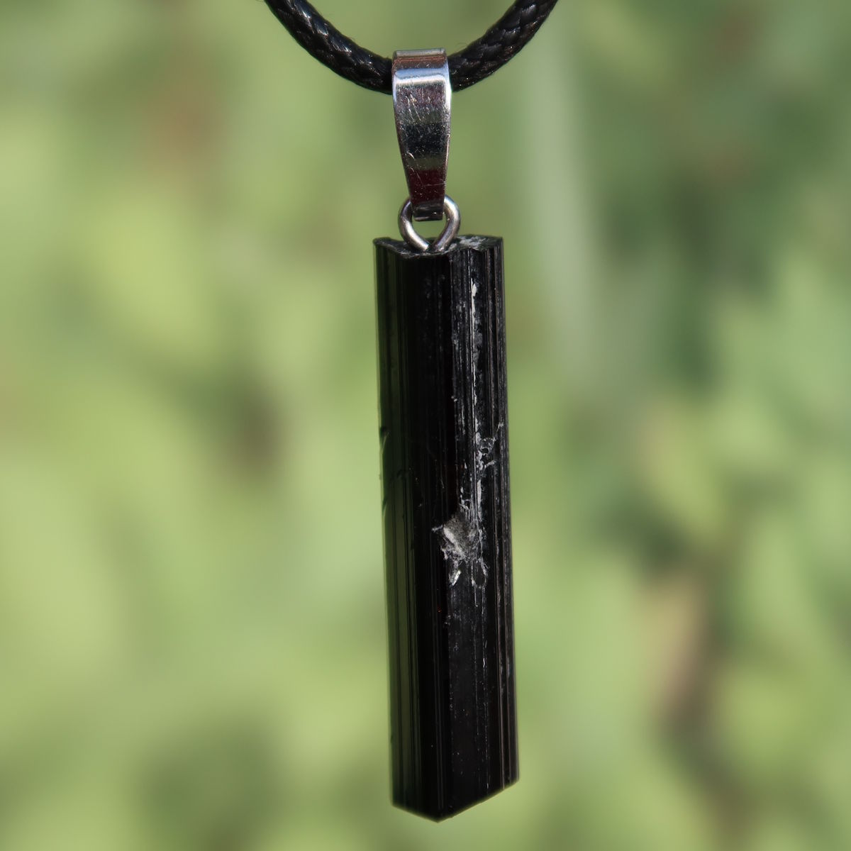 Turmalin Schörl - Turmalin schwarz Anhänger 38mm - Schutz und Abgrenzung - Nr. 40, eleganter schwarz Anhänger.