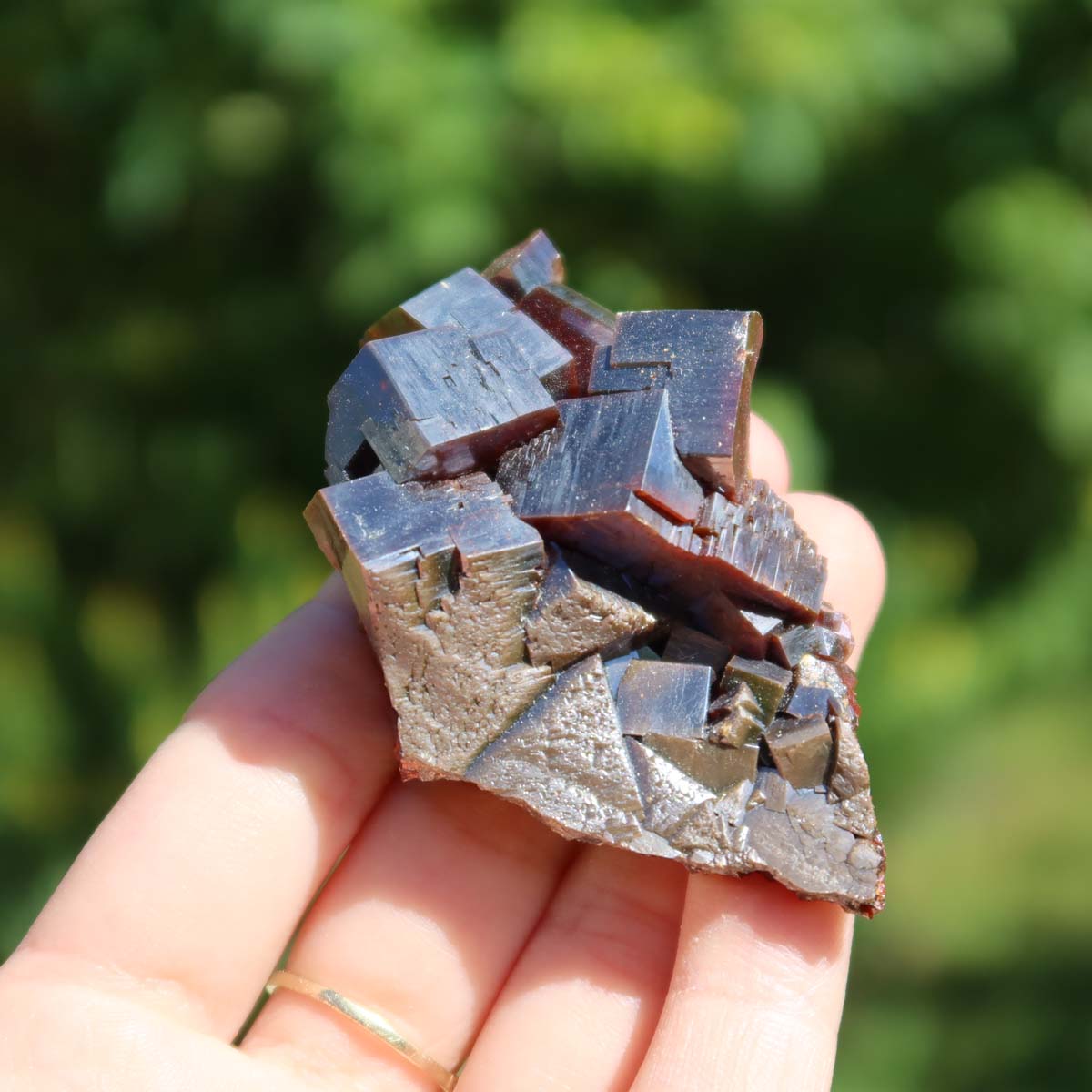 Vanadinit - Natürliche Kristallstufe aus Marokko 4x4x4cm - 0,3kg Nr.12 in handgehaltener Ansicht